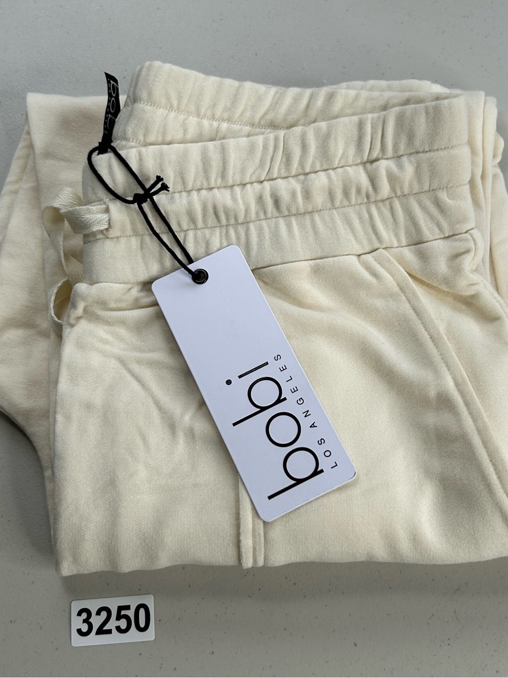 Bobi Los Angeles Small Lounge Pants Wide Leg Sweat Pants Macadamia Cream New - Picture 7 of 7